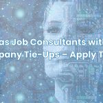 Digital-themed background with a futuristic human face and circuit patterns, featuring the text “Overseas Job Consultants with Direct Company Tie-Ups – Apply Today.”
